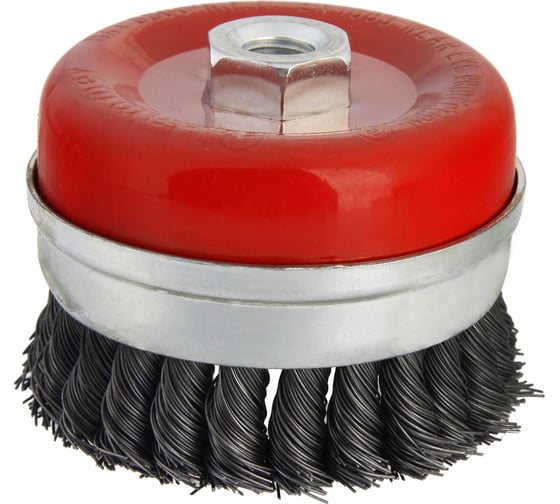 Кордщетка чашеобразная усиленная кольцом Flex 207-110 (75 мм; M14; витая проволока) для УШМ HAMMER 32449 1