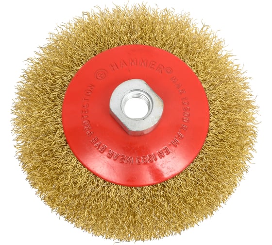 Кордщетка радиальная Flex 207-108 (125 мм; M14; гофрированная латунированная проволока) для УШМ HAMMER 32440 1