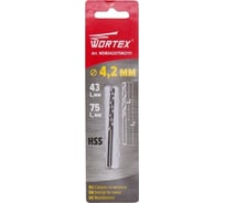 Сверло по металлу ц/х, 4.2x43x75 мм, HSS WORTEX WDB042075M2111