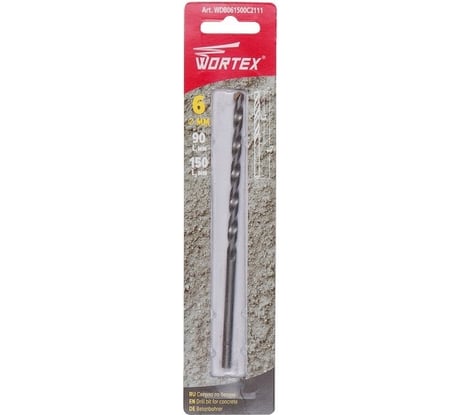Сверло по бетону 6x150 мм WORTEX WDB061500C2111