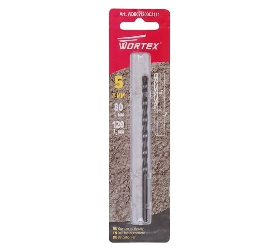 Сверло по бетону 5x120 мм WORTEX WDB051200C2111 1