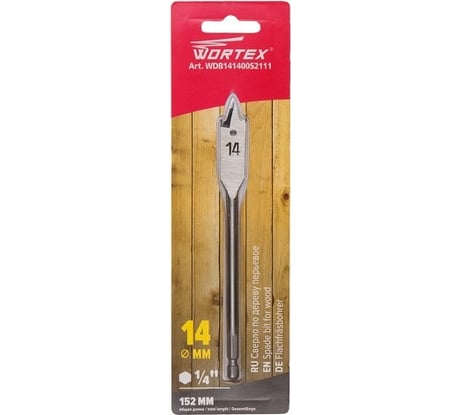 Сверло по дереву перьевое 14 мм WORTEX WDB141400S2111