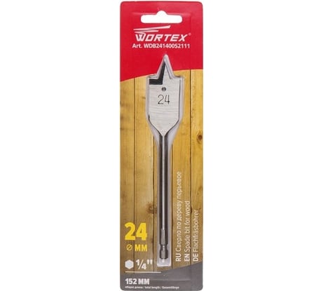 Сверло по дереву перьевое 24 мм WORTEX WDB241400S2111