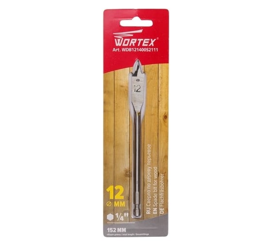 Сверло по дереву перьевое 12 мм WORTEX WDB121400S2111