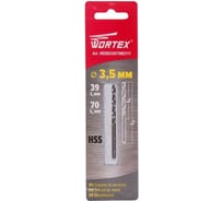 Сверло по металлу ц/х, 3.5x39x70 мм, HSS WORTEX WDB035070M2111