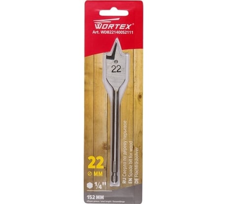 Сверло по дереву перьевое 22 мм WORTEX WDB221400S2111