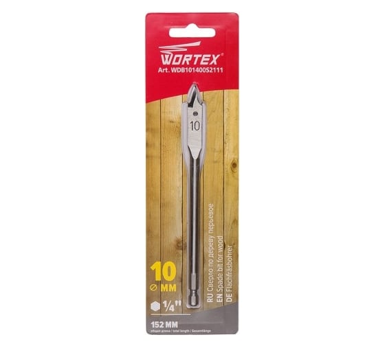 Сверло по дереву перьевое 10 мм WORTEX WDB101400S2111 1