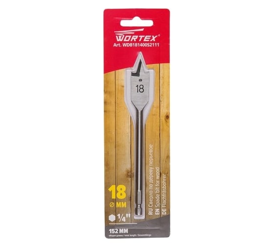 Сверло по дереву перьевое 18 мм WORTEX WDB181400S2111