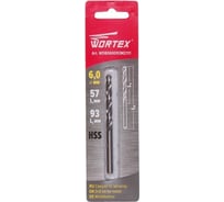 Сверло по металлу ц/х, 6.0x57x93 мм, HSS WORTEX WDB060093M2111