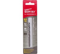 Сверло по металлу ц/х, 5.0x52x86 мм, HSS WORTEX WDB050086M2111