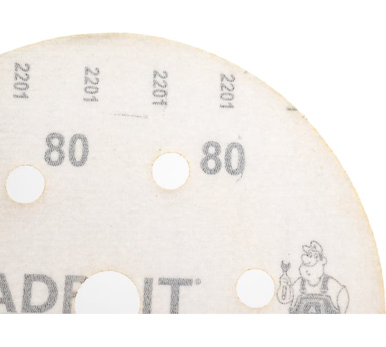 Шлифовальный круг Adroit 150 мм, на липучке, 7 отверстий, Р80, 100 шт Interflex AD27803307-100