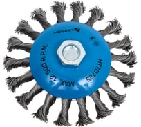 Корщетка дисковая витая стальная с резьбой M14, 115 мм HOEGERT TECHNIK HT7D725