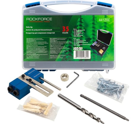 Кондуктор для сверления отверстий, набор 35 предметов Rockforce RF-44120C(58916)