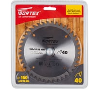 Диск пильный по дереву 160x20/16 мм, Z=40 WORTEX CSD160T40W2011