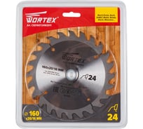 Диск пильный по дереву 160x20/16 мм, Z=24 WORTEX CSD160T24W2011