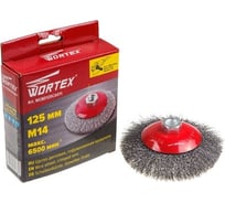 Щетка дисковая гофрированная 125 мм, M14 WORTEX WCBD125CA011