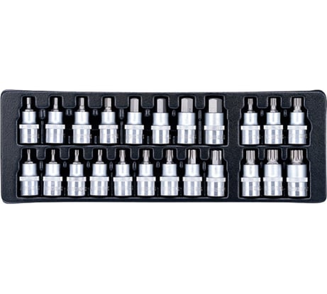 Набор торцевых насадок 1/2" (HEX, TORX, XZN) HONITON, 23 предмета IK-SKB400230 В0000000180597