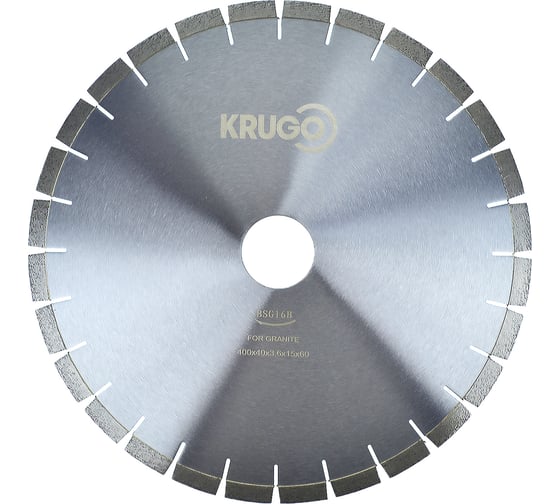 Диск алмазный сегментный по граниту, бесшумный 400x40x3.6x60x15 мм KRUGO BSG16B 1