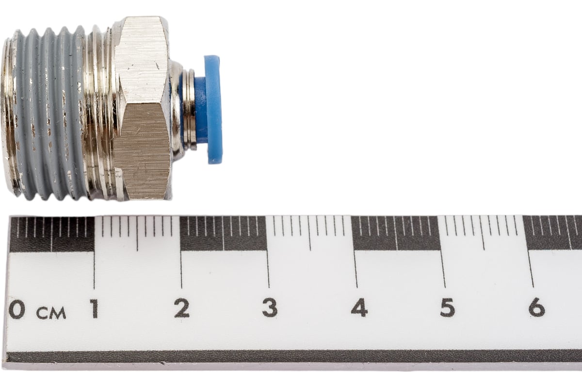 Фитинг цанговый прямой с наружной резьбой 1/2M для трубки диаметром 6 ...