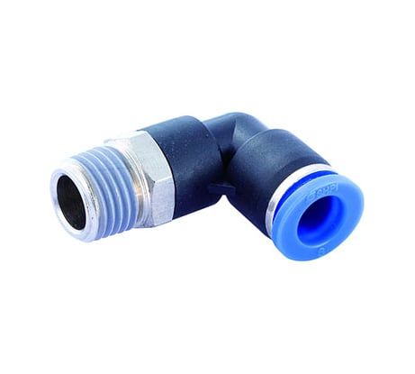 Фитинг цанговый угловой с наружной резьбой 1/4M для трубки диаметром 4 мм SHPI PL 04-R02
