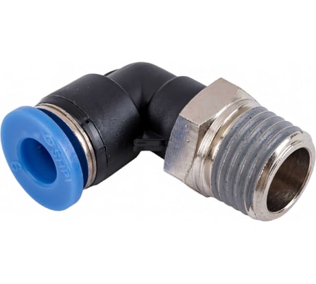 Фитинг цанговый угловой с наружной резьбой 1/4M для трубки диаметром 6 мм SHPI PL 06-R02