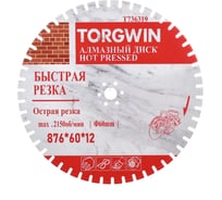 Алмазный отрезной диск TORGWIN лазер-пайка по железобетону и камню 900 Ø:900х(60х50х35х25.4)Z50/23х3.5мм. Laser welding ultra-durable Best for reinforced concrete Industrial (HZ40х15) / T736319