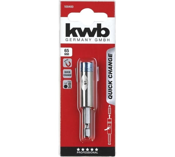 Держатель бит с автоматической фиксацией (65 мм; 1/4") KWB 100400