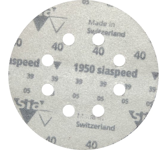 Круг шлифовальный на липучке siaspeed 1950 (5+1 шт; 125 мм; 8 отверстий; P40) sia Abrasives ss6-125-8-040