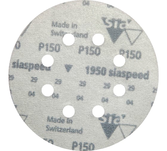 Круг шлифовальный на липучке siaspeed 1950 (5+1 шт; 125 мм; 8 отверстий; P150) sia Abrasives ss6-125-8-150