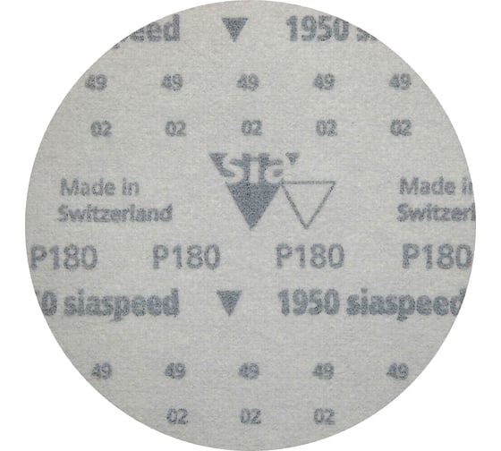 Круг шлифовальный на липучке siaspeed 1950 (50 шт; 125 мм; без отверстий; P180) sia Abrasives ss50-125-0-180