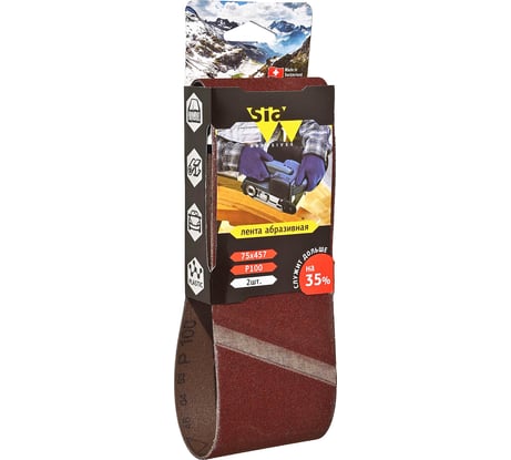 Лента шлифовальная бесконечная 2920 siawood (2 шт; 75х457 мм; Р100) sia Abrasives sw457-100