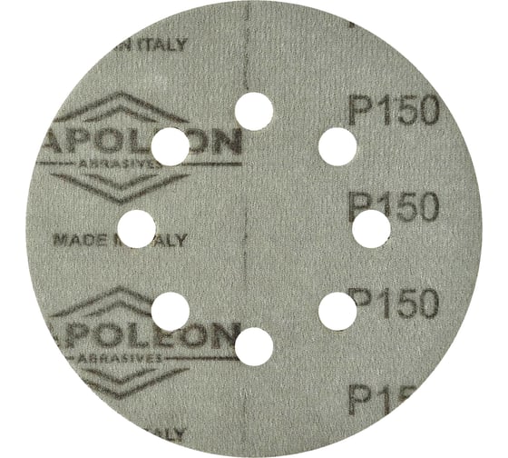 Круг шлифовальный на липучке PAPER GOLD (5 шт; 125 мм; 8 отверстий; P150) NAPOLEON npg5-125-8-150