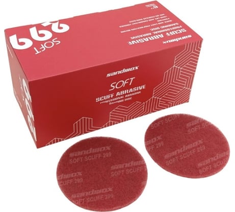 Диск шлифовальный на нетканой основе 299 Soft Scuff 150 мм, FINE, красный, Р360, 50 шт SANDWOX 299.150.360