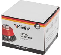 Щетка чашечная для УШМ, крученая стальная проволока, 100 мм, М14 KRANZ KR-91-1234