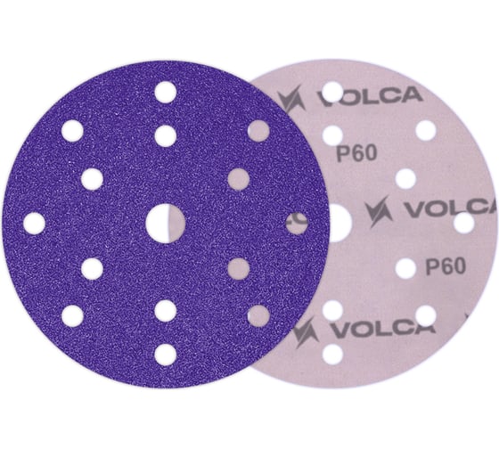 Диск абразивный AMETHYST керамика, 150 мм, 15 отверстий, P60, 50 шт VOLCA 74150150060