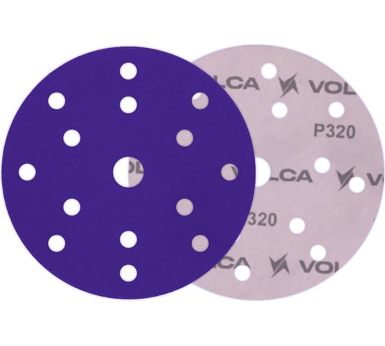 Диск абразивный AMETHYST керамика, 150 мм, 15 отверстий, P320, 50 шт VOLCA 74150150320 1