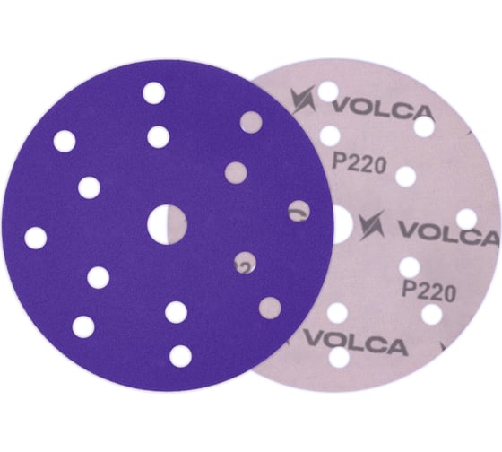 Диск абразивный AMETHYST керамика, 150 мм, 15 отверстий, P220, 50 шт VOLCA 74150150220 1