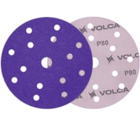 Диск абразивный AMETHYST керамика, 150 мм, 15 отверстий, P80, 50 шт VOLCA 74150150080