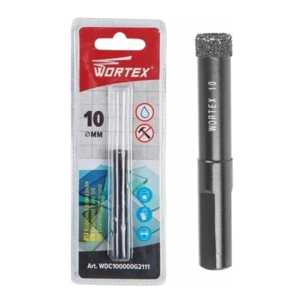 Коронка алмазная 10 мм, керамогранит WORTEX WDC100000G2111 - выгодная ...