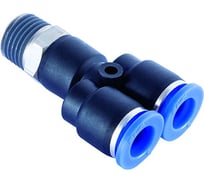 Тройник цанговый прямой с наружной резьбой (1/2M; 10 мм) SHPI PWT 10-R04
