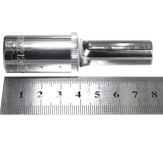 Головка торцевая глубокая 12-гранная (8 мм; 1/2DR) ROSSVIK SD121208