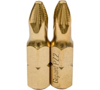 Насадка крестообразная PZ2 25 мм, 2 шт с титановым напылением Gepard GP3801-25