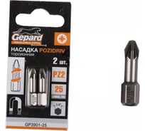 Насадка крестообразная торсионная PZ2 25 мм, 2 шт Gepard GP3901-25