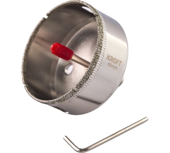 ヤドリギno.68 Коронка алмазная по керамике 68 мм, цилиндрический хвостовик KROFT