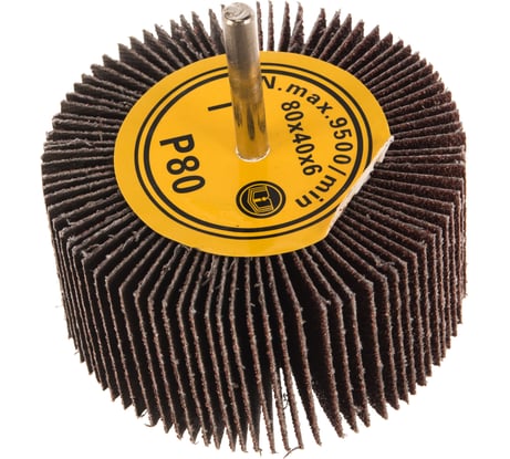 Круг шлифовальный лепестковый на шпильке (80х40х6 мм; P80) Русский Мастер РМ-53371