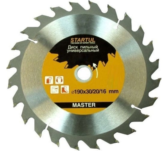 Диск пильный по дереву 190x30/20/16 мм, 52 зуба STARTUL ST5062-50 1