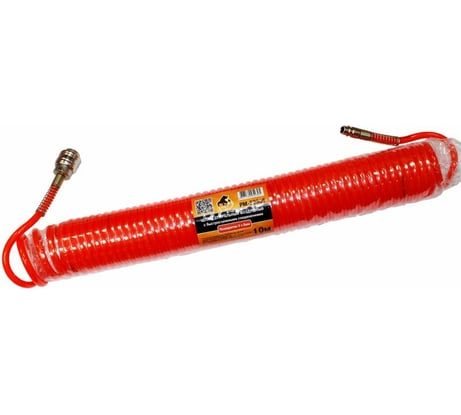 Шланг спиральный воздушный с быстросъемными соединениями PU (5х8 мм; 10 м) Русский Мастер РМ-52305