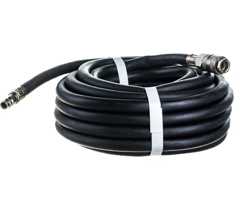 Шланг резиновый армированный чёрный с быстроразъемами (8х13 мм; 10 м) Русский Мастер РМ-70471