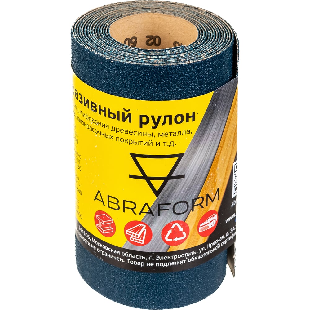 Рулон абразивный БУМ (115х2500 мм; P60) ABRAFORM afr115-2500-060 ...