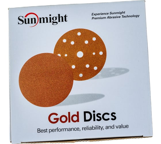 Круг шлифовальный на липучке GOLD B312T (100 шт; 150 мм; 15 отверстий; Р120) SUNMIGHT 44308